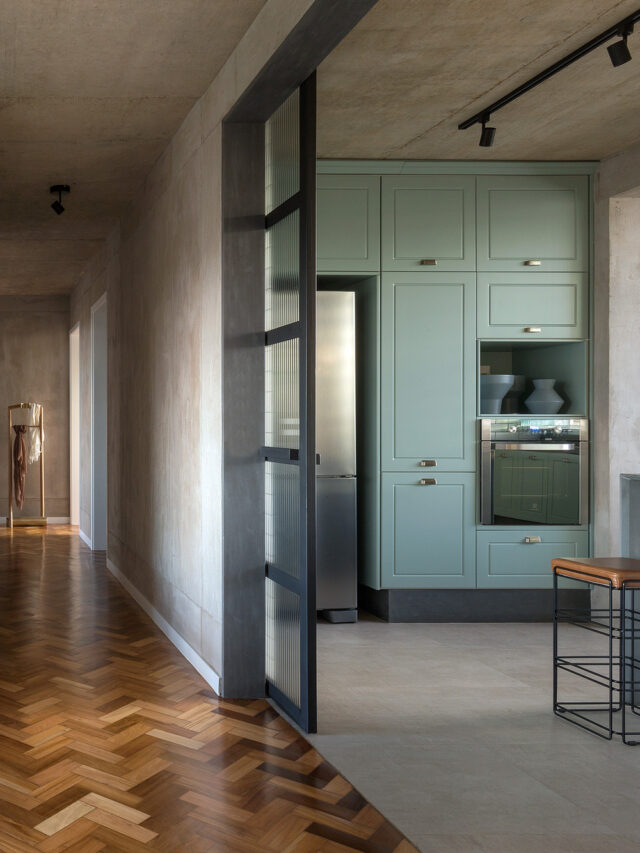 Estilo contemporâneo e cozinha verde menta em apto em Brasília