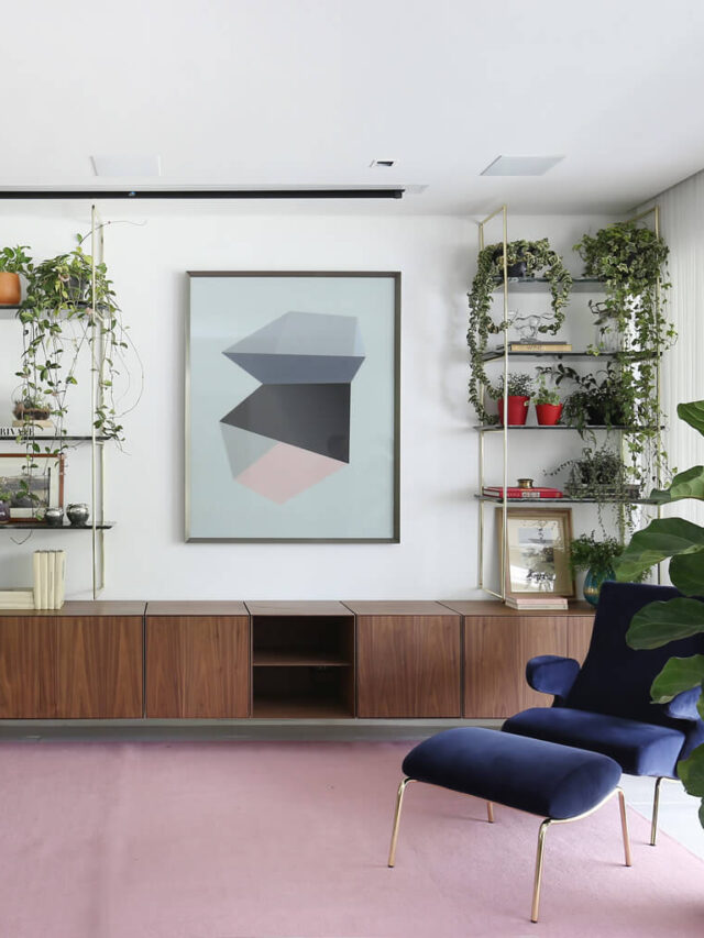 Decoração suave e contemporânea em sala para o jardim